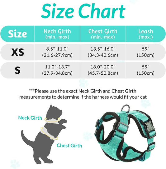 Cat Harness and Leash – Soft Adjustable Escape-Proof Vest for Walking Cats