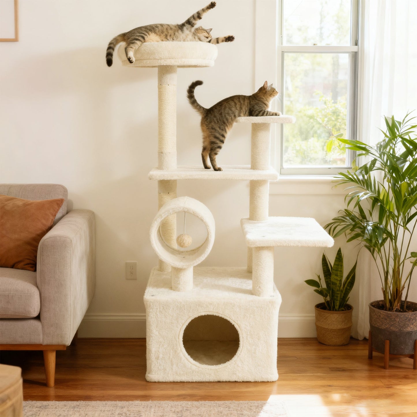 48 Inches Tall Multi-Level Cat Tree