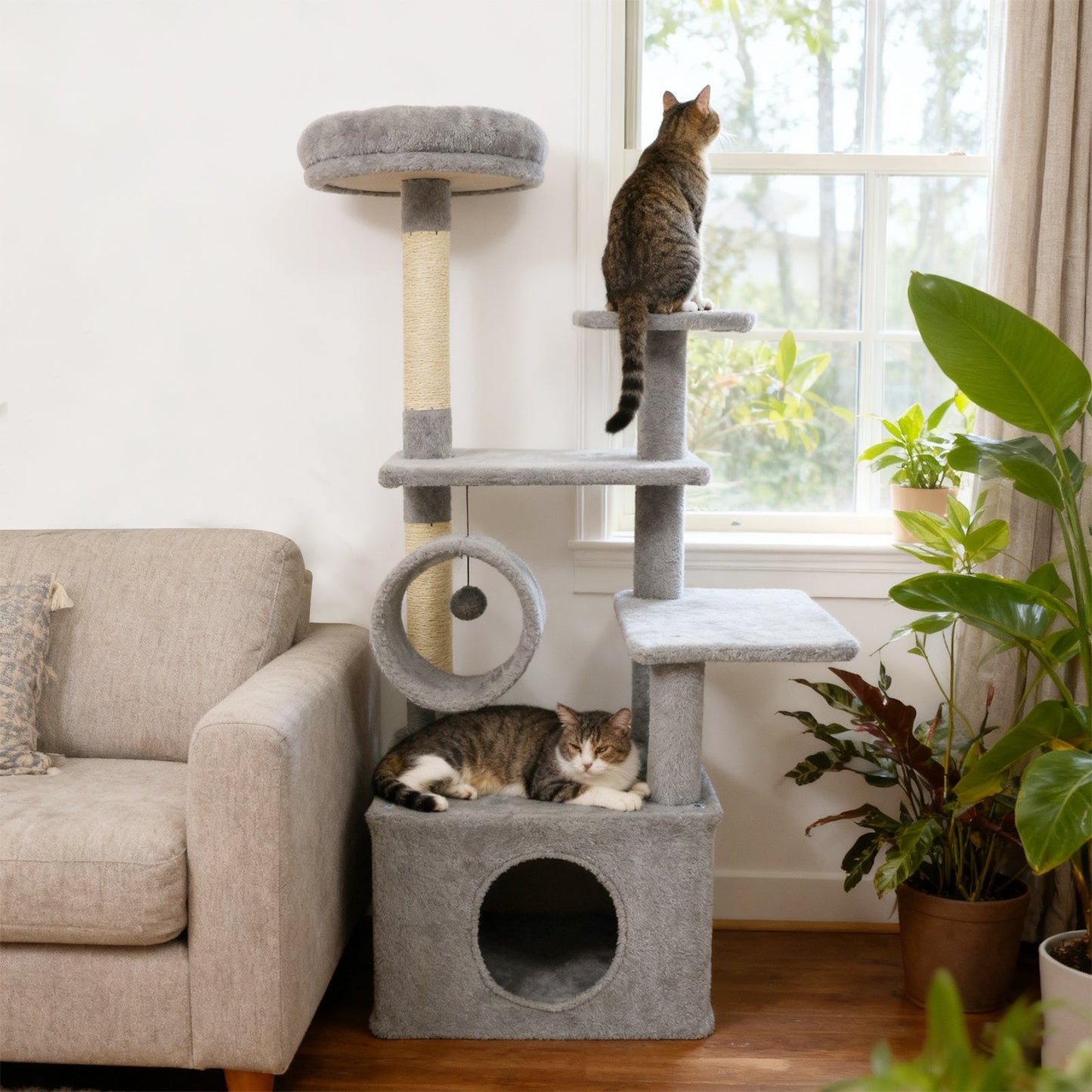 48 Inches Tall Multi-Level Cat Tree