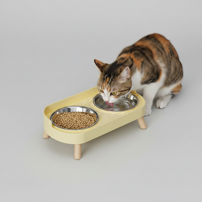 Elevated Dual-Bowl Feeding Station