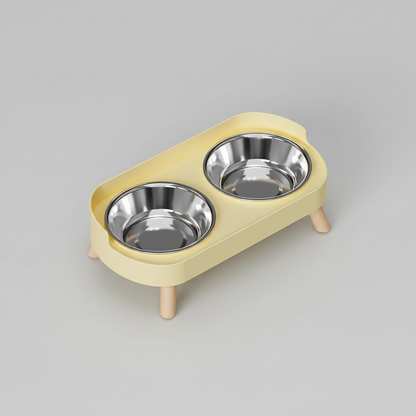 Elevated Dual-Bowl Feeding Station