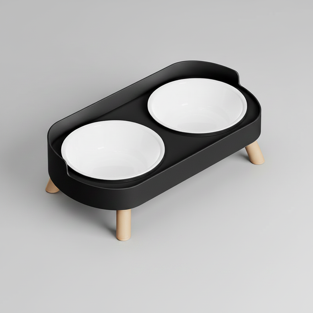 Elevated Dual-Bowl Feeding Station