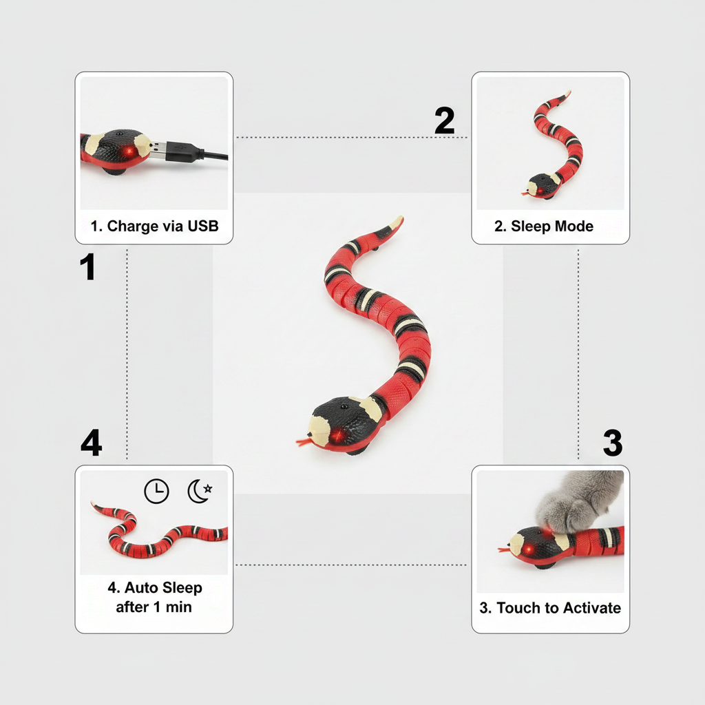 Interactive Robotic Snake Cat Toy