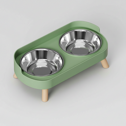 Elevated Dual-Bowl Feeding Station