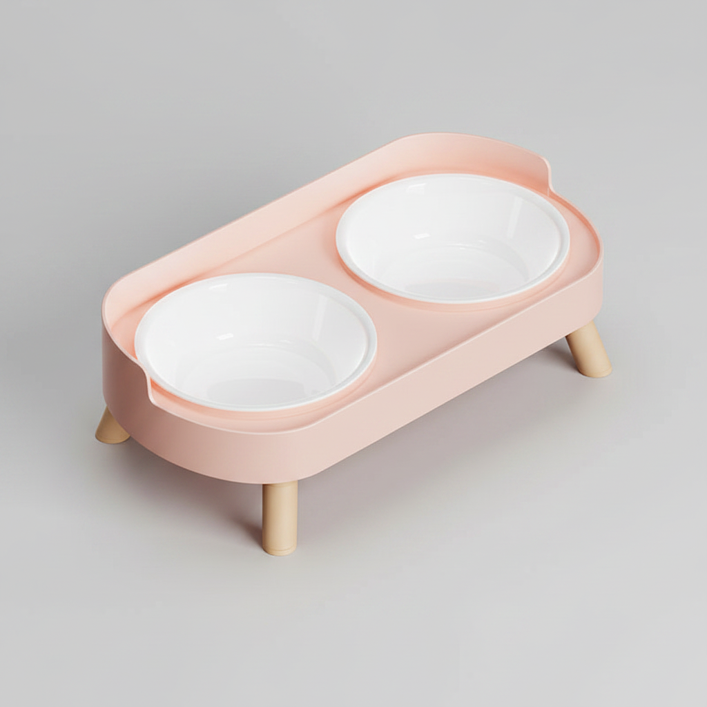 Elevated Dual-Bowl Feeding Station