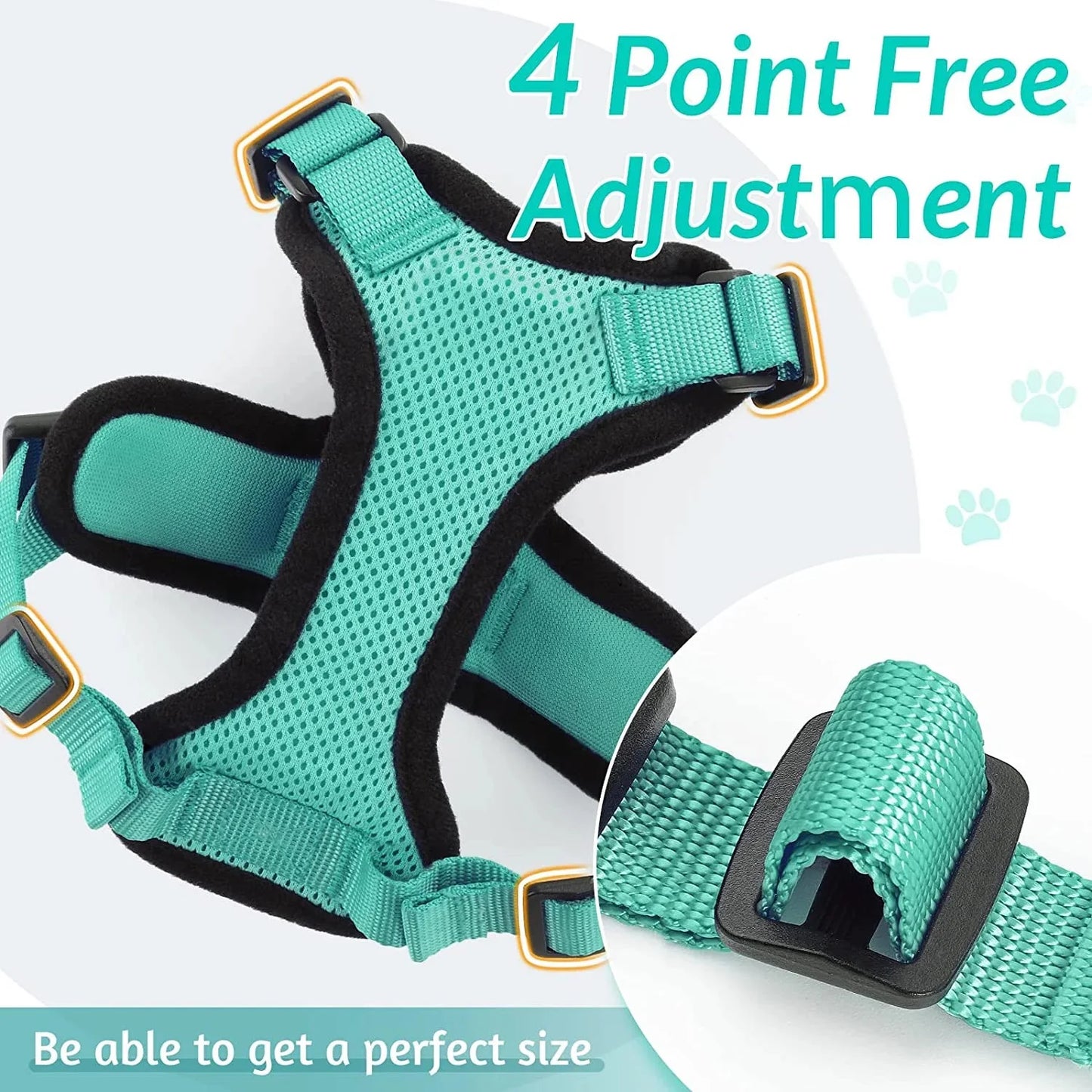 Cat Harness and Leash – Soft Adjustable Escape-Proof Vest for Walking Cats