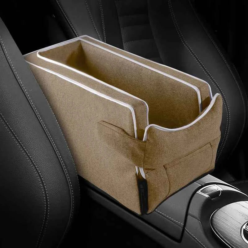 Car Center Console Pet Bed – Non-Slip Safety Seat for Small Dogs and Cats