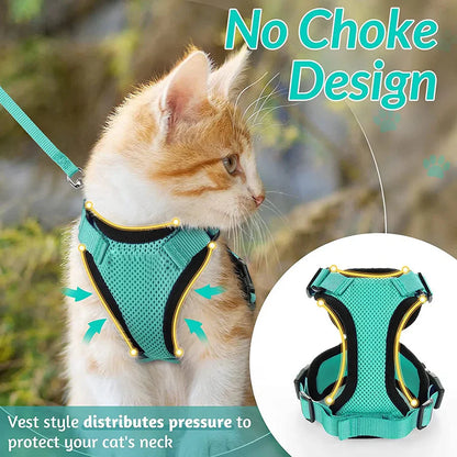 Cat Harness and Leash – Soft Adjustable Escape-Proof Vest for Walking Cats