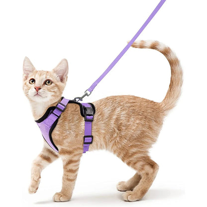 Cat Harness and Leash – Soft Adjustable Escape-Proof Vest for Walking Cats
