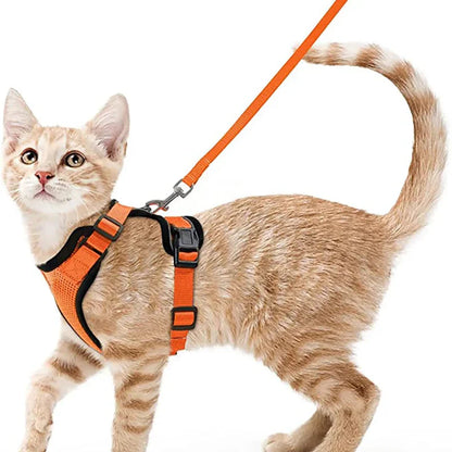 Cat Harness and Leash – Soft Adjustable Escape-Proof Vest for Walking Cats