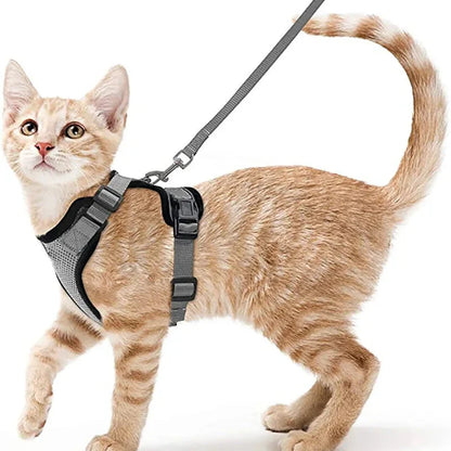 Cat Harness and Leash – Soft Adjustable Escape-Proof Vest for Walking Cats