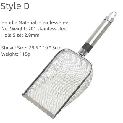 Long Handle Stainless Steel Cat Litter Scoop