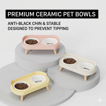 Elevated Dual-Bowl Feeding Station