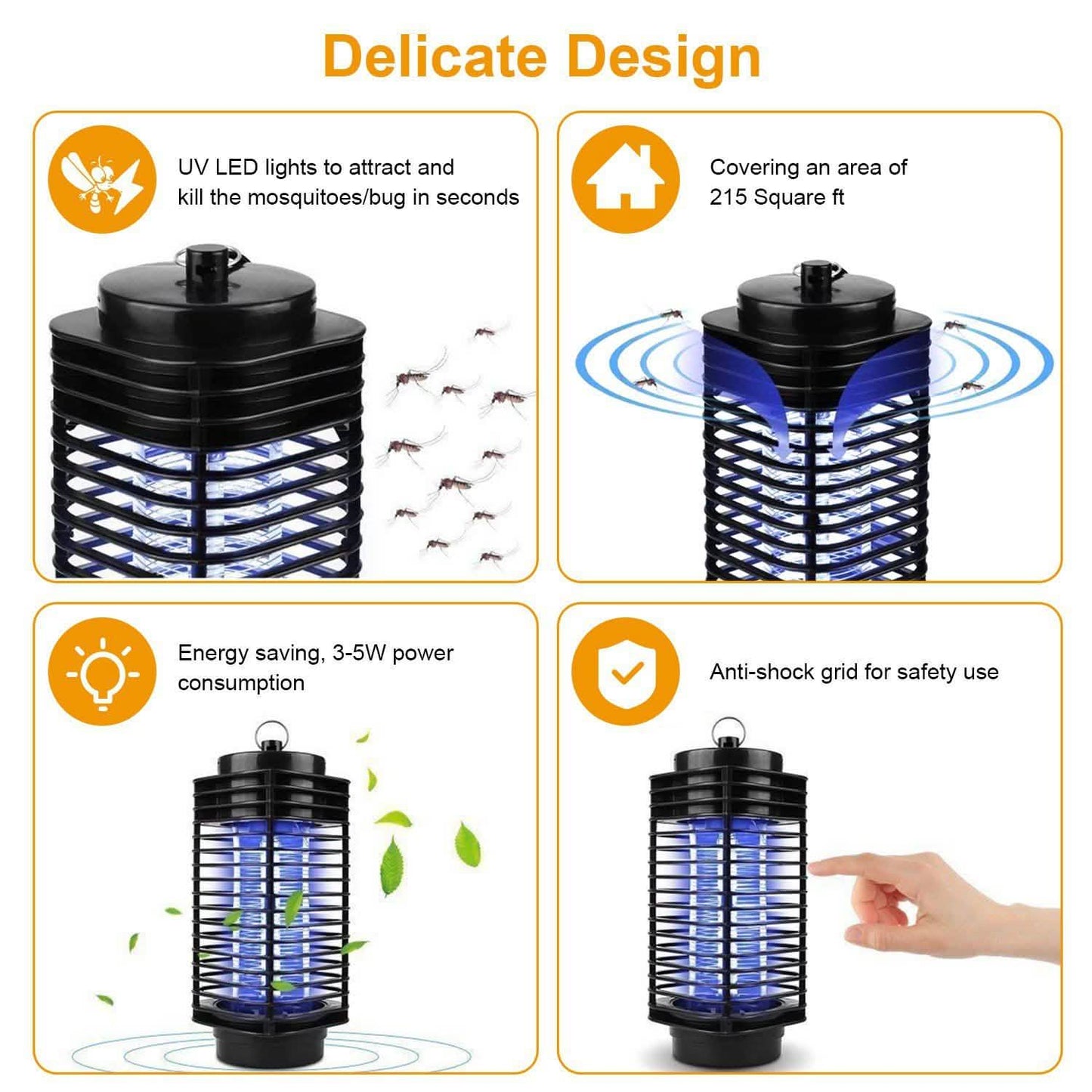 Electric Bug Zapper UV Light Flying Zapper Insect Killer Lamp